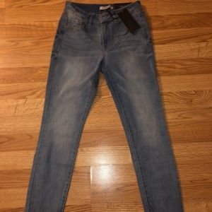 Light washed blue jeans